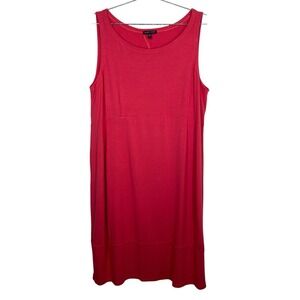 Eileen Fisher‎ Pink Red Jersey Sleeveless Back Cutout Shift Dress XL